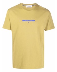 T-shirt à col rond imprimé jaune Stone Island