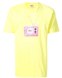 T-shirt à col rond imprimé jaune Supreme