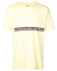 T-shirt à col rond imprimé jaune Supreme