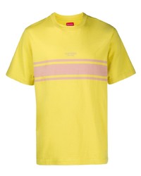 T-shirt à col rond imprimé jaune Supreme