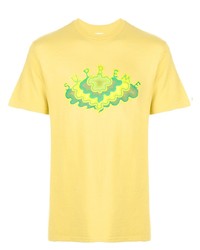 T-shirt à col rond imprimé jaune Supreme