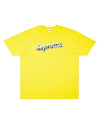 T-shirt à col rond imprimé jaune Supreme