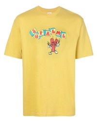 T-shirt à col rond imprimé jaune Supreme