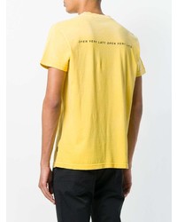 T-shirt à col rond imprimé jaune Diesel