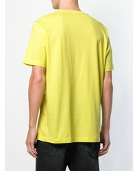 T-shirt à col rond imprimé jaune Diesel