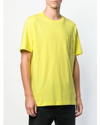 T-shirt à col rond imprimé jaune Diesel