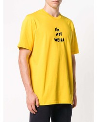 T-shirt à col rond imprimé jaune Diesel