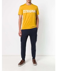 T-shirt à col rond imprimé jaune Z Zegna