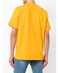 T-shirt à col rond imprimé jaune MSGM