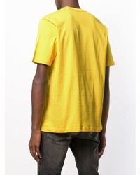 T-shirt à col rond imprimé jaune Diesel