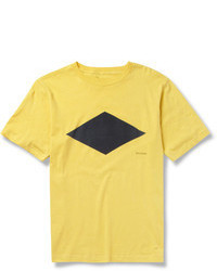 T-shirt à col rond imprimé jaune