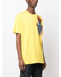 T-shirt à col rond imprimé jaune Philipp Plein