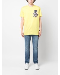 T-shirt à col rond imprimé jaune Philipp Plein