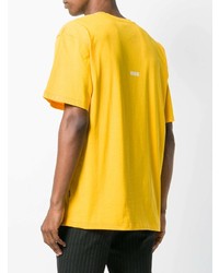 T-shirt à col rond imprimé jaune MSGM