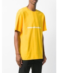 T-shirt à col rond imprimé jaune MSGM