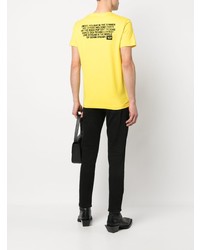 T-shirt à col rond imprimé jaune Diesel