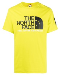 T-shirt à col rond imprimé jaune The North Face