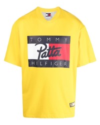 T-shirt à col rond imprimé jaune Tommy Hilfiger