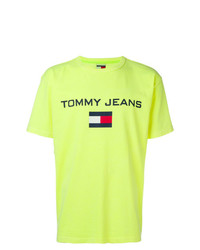 T-shirt à col rond imprimé jaune Tommy Jeans