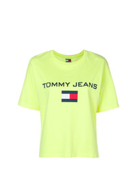 T-shirt à col rond imprimé jaune Tommy Jeans