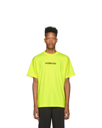T-shirt à col rond imprimé jaune Vetements