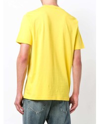 T-shirt à col rond imprimé jaune Diesel