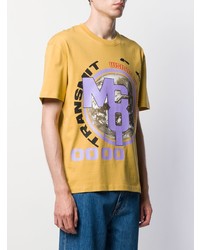 T-shirt à col rond imprimé jaune McQ Swallow