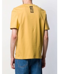 T-shirt à col rond imprimé jaune McQ Swallow