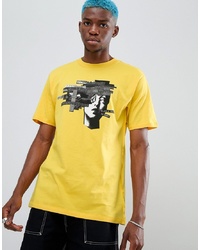 T-shirt à col rond imprimé jaune Volcom