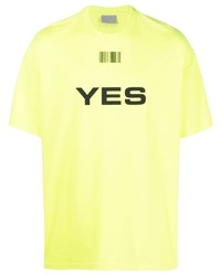 T-shirt à col rond imprimé jaune VTMNTS