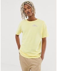 T-shirt à col rond imprimé jaune Weekday