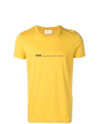 T-shirt à col rond imprimé jaune Wood Wood