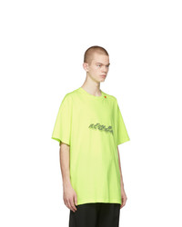 T-shirt à col rond imprimé jaune Off-White