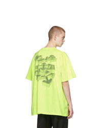 T-shirt à col rond imprimé jaune Off-White