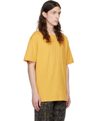 T-shirt à col rond imprimé jaune Ksubi