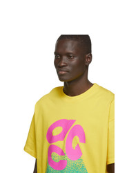 T-shirt à col rond imprimé jaune Nike