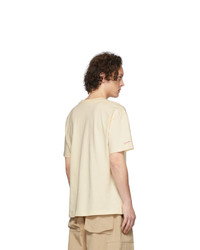 T-shirt à col rond imprimé jaune Jacquemus