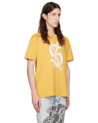 T-shirt à col rond imprimé jaune Ksubi