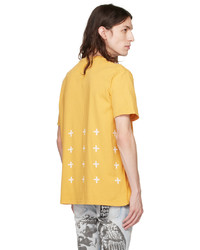 T-shirt à col rond imprimé jaune Ksubi