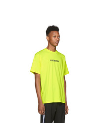 T-shirt à col rond imprimé jaune Vetements