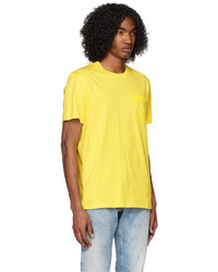 T-shirt à col rond imprimé jaune Moschino