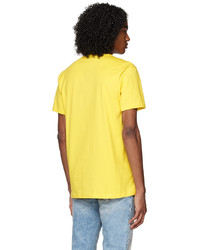 T-shirt à col rond imprimé jaune Moschino