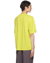 T-shirt à col rond imprimé jaune Acne Studios