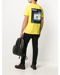 T-shirt à col rond imprimé jaune Zadig & Voltaire