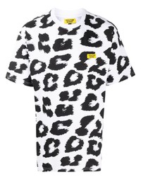 T-shirt à col rond imprimé léopard blanc et noir Chinatown Market