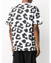 T-shirt à col rond imprimé léopard blanc et noir Chinatown Market