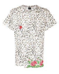T-shirt à col rond imprimé léopard blanc COOL T.M