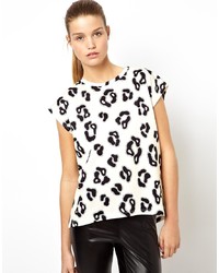 T-shirt à col rond imprimé léopard blanc H O U S E Of H A C K N E Y