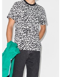 T-shirt à col rond imprimé léopard blanc Kenzo