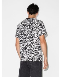 T-shirt à col rond imprimé léopard blanc Kenzo